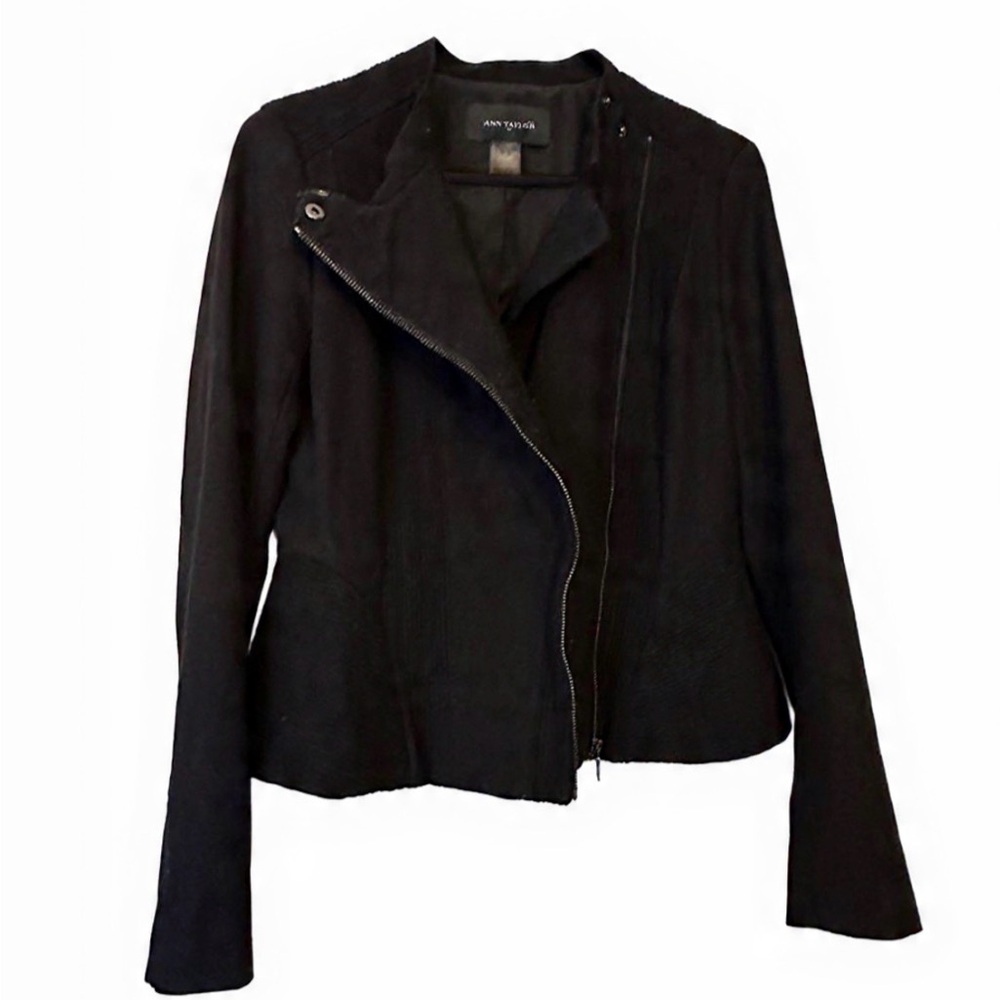 Ann Taylor Women's Sleek Black Leather Jacket